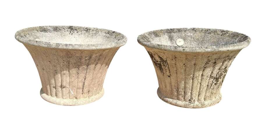 A Pair  of Composite Garden Planters  by Grandon , France