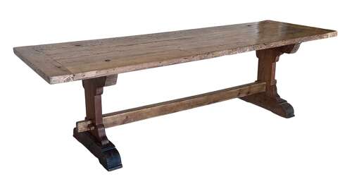 18th C Large French Beech Refectory Table