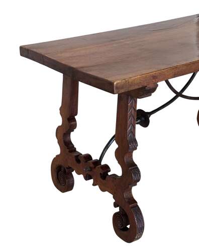 19th C Spanish Walnut Dining Table