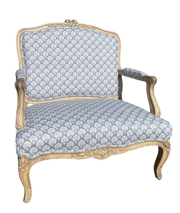 19th c French Louis XV Style Marquise Armchair