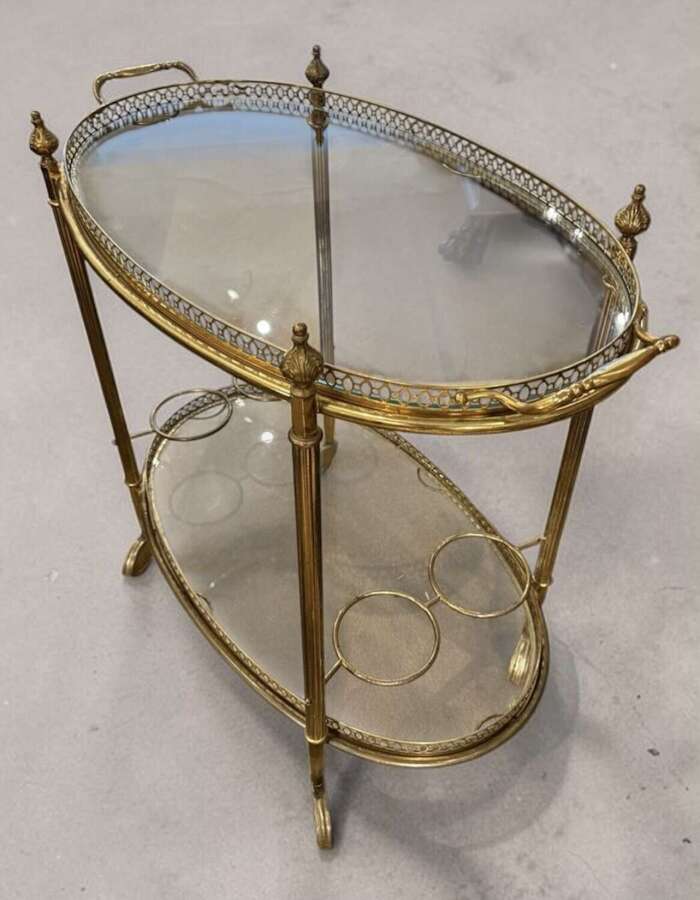 Mid Century oval drinks trolley or bar cart